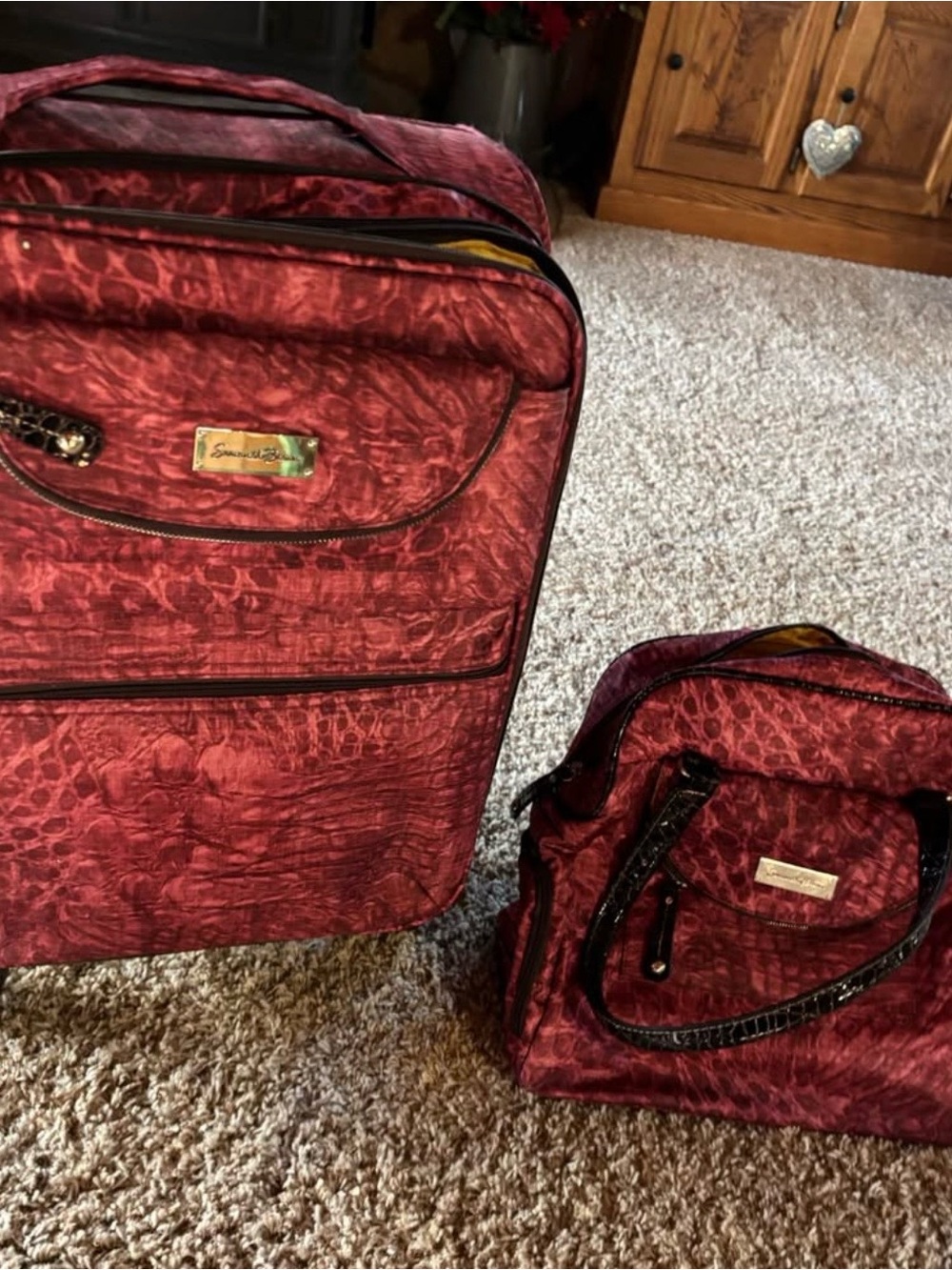 Red Travel Luggage Set - Women Travel Bags